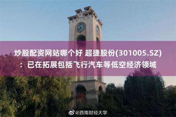 炒股配资网站哪个好 超捷股份(301005.SZ)：已在拓展包括飞行汽车等低空经济领域