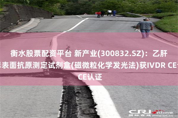 衡水股票配资平台 新产业(300832.SZ)：乙肝病毒表面抗原测定试剂盒(磁微粒化学发光法)获IVDR CE认证