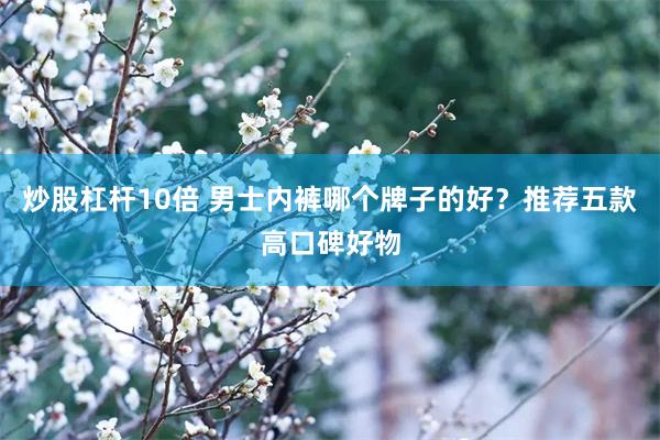 炒股杠杆10倍 男士内裤哪个牌子的好？推荐五款高口碑好物