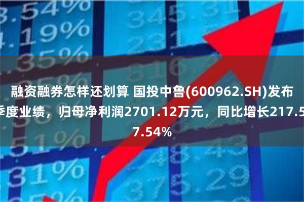 融资融券怎样还划算 国投中鲁(600962.SH)发布一季度业绩，归母净利润2701.12万元，同比增长217.54%