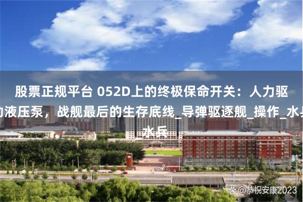 股票正规平台 052D上的终极保命开关：人力驱动液压泵，战舰最后的生存底线_导弹驱逐舰_操作_水兵