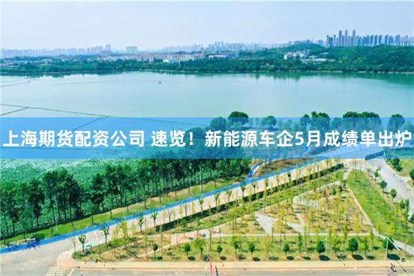 上海期货配资公司 速览！新能源车企5月成绩单出炉