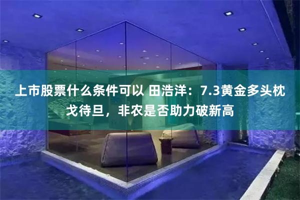 上市股票什么条件可以 田浩洋：7.3黄金多头枕戈待旦，非农是否助力破新高