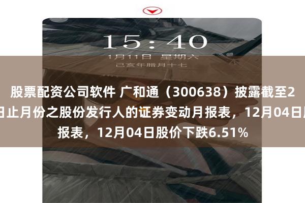 股票配资公司软件 广和通（300638）披露截至2025年11月30日止月份之股份发行人的证券变动月报表，12月04日股价下跌6.51%