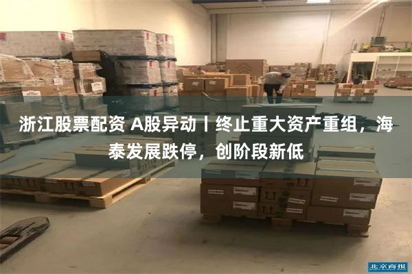 浙江股票配资 A股异动丨终止重大资产重组，海泰发展跌停，创阶段新低
