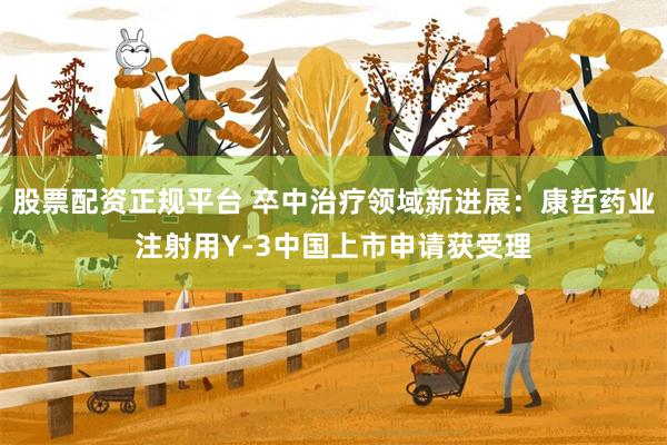 股票配资正规平台 卒中治疗领域新进展：康哲药业注射用Y-3中国上市申请获受理