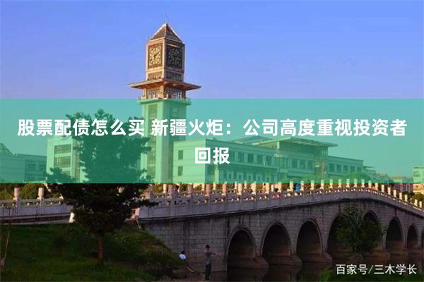 股票配债怎么买 新疆火炬：公司高度重视投资者回报