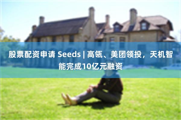 股票配资申请 Seeds | 高瓴、美团领投,天机智能完成10亿元融资