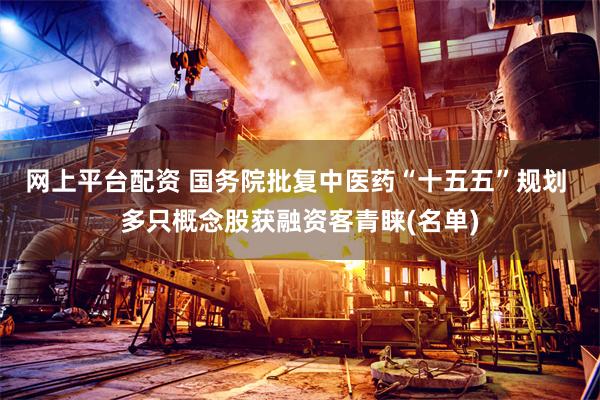 网上平台配资 国务院批复中医药“十五五”规划 多只概念股获融资客青睐(名单)