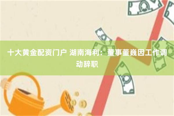 十大黄金配资门户 湖南海利：董事董巍因工作调动辞职