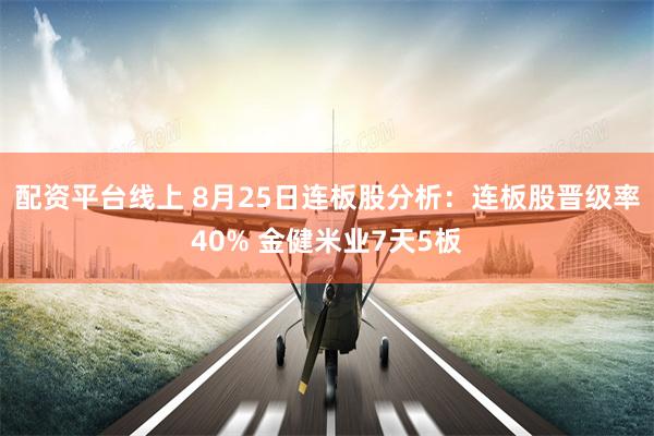 配资平台线上 8月25日连板股分析：连板股晋级率40% 金健米业7天5板
