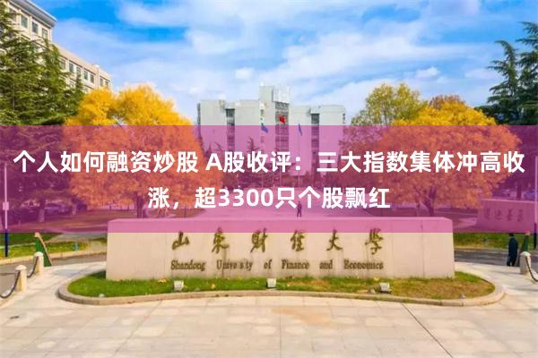 个人如何融资炒股 A股收评：三大指数集体冲高收涨，超3300只个股飘红