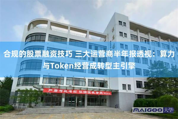 合规的股票融资技巧 三大运营商半年报透视：算力与Token经营成转型主引擎