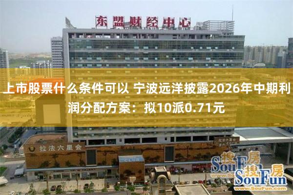 上市股票什么条件可以 宁波远洋披露2026年中期利润分配方案：拟10派0.71元