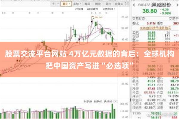 股票交流平台网站 4万亿元数据的背后：全球机构把中国资产写进“必选项”
