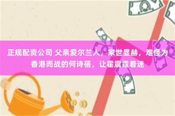 正规配资公司 父亲爱尔兰人，家世显赫，难怪为香港而战的何诗蓓，让霍震霆着迷
