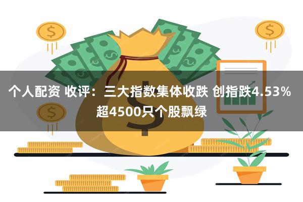 个人配资 收评：三大指数集体收跌 创指跌4.53% 超4500只个股飘绿