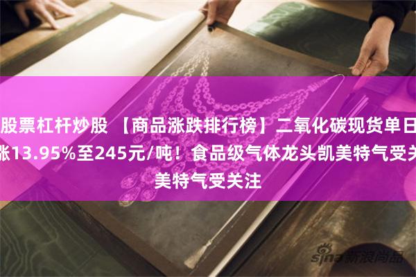 股票杠杆炒股 【商品涨跌排行榜】二氧化碳现货单日大涨13.95%至245元/吨！食品级气体龙头凯美特气受关注